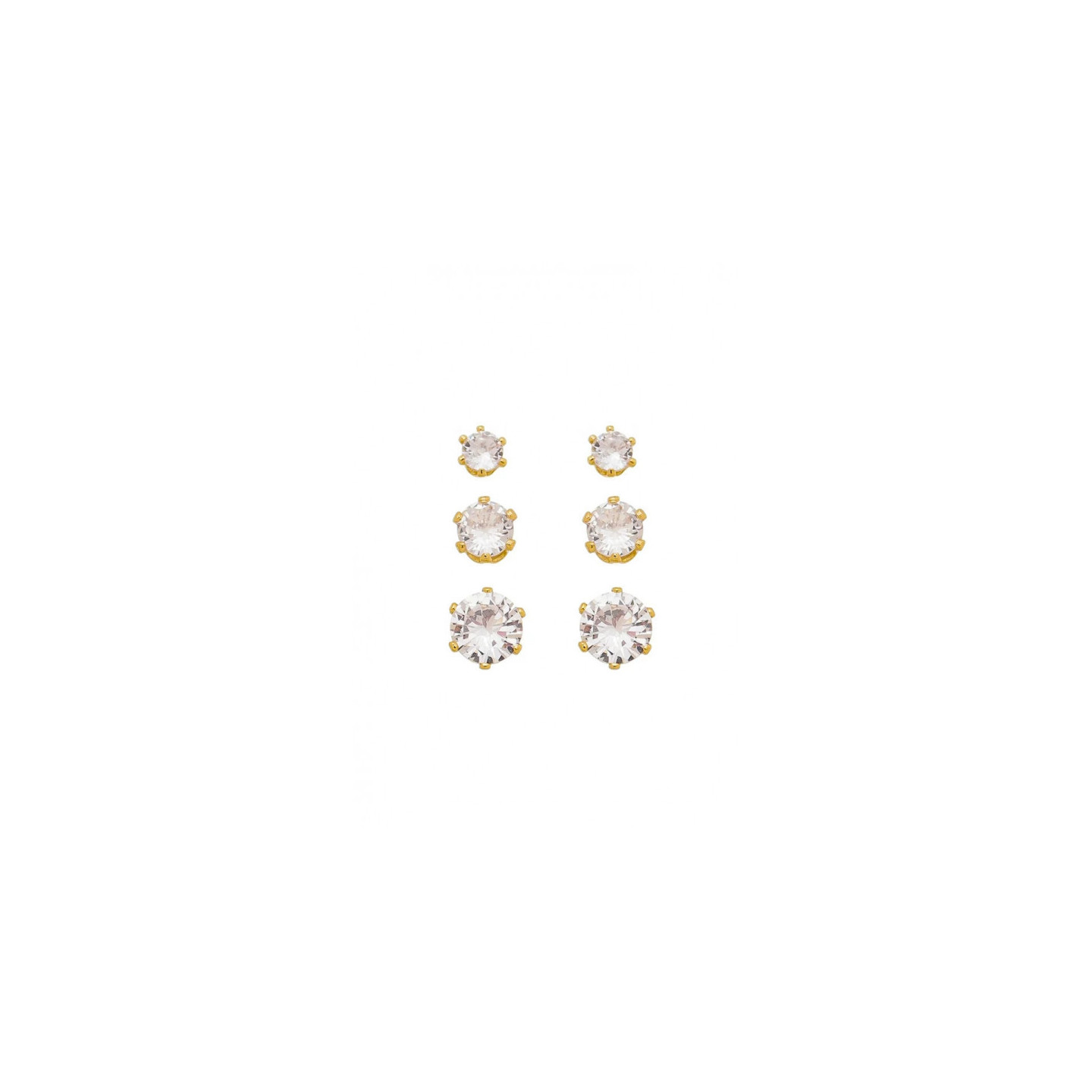 Bruna's Choice Split Studs - Trio - 18k gold rhodium silver ziroconia