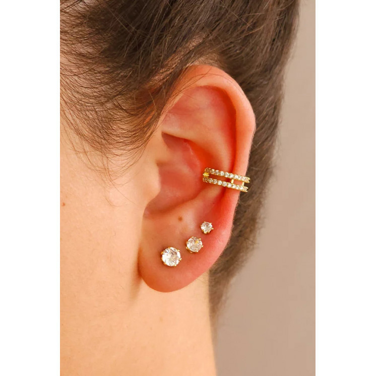 Bruna's Choice Split Studs - Trio - 18k gold rhodium silver ziroconia