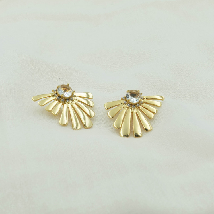 Bruna's Choice Gallipoli Studs - 18k gold white zirconia