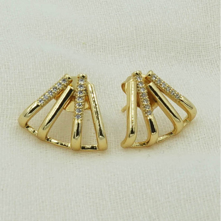 Bruna's Choice Bari Studs - 18k gold rhodium silver ziroconia