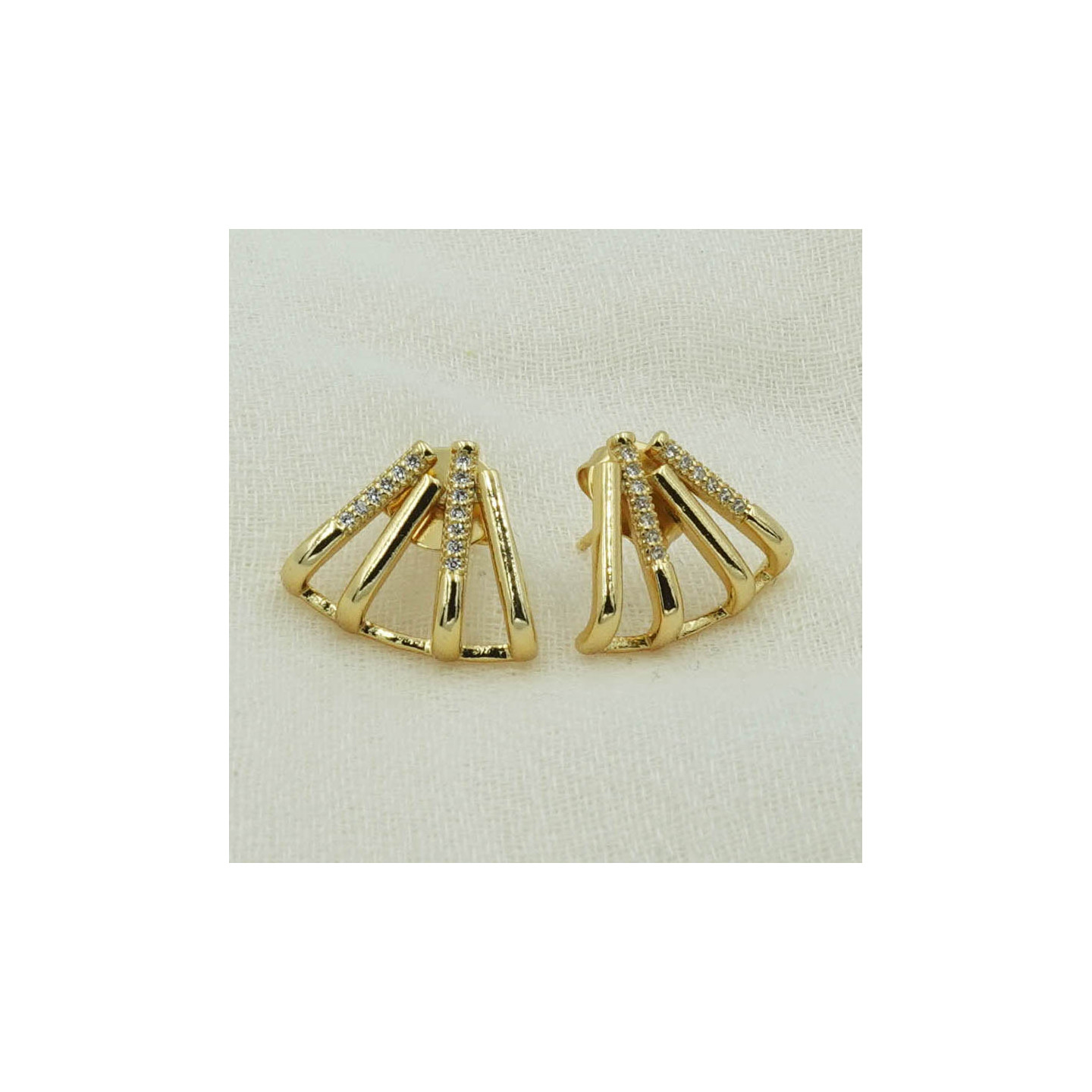 Bruna's Choice Bari Studs - 18k gold rhodium silver ziroconia