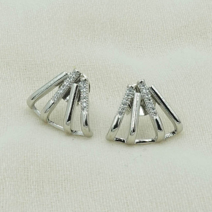 Bruna's Choice Bari Studs - 18k gold rhodium silver ziroconia