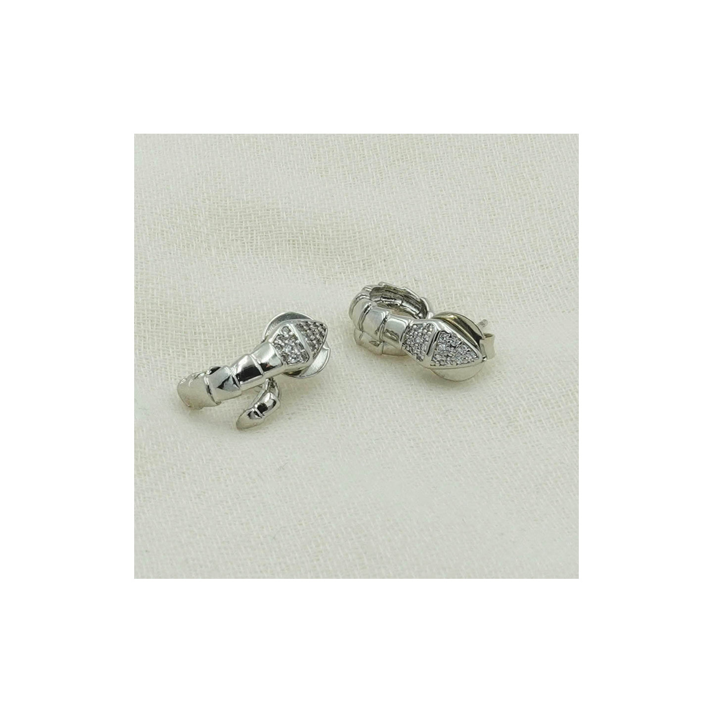 Bruna's Choice Austin Hoops - rhodium plated silver zirconia