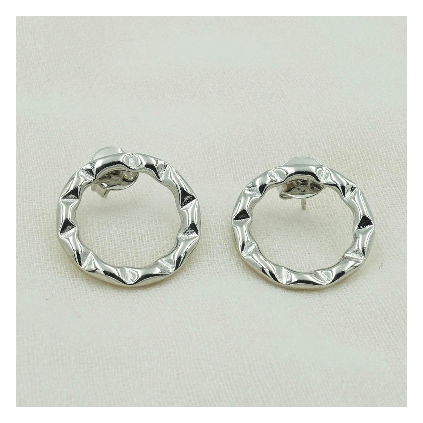 Bruna's Choice Biarritz Medium Studs - 18k gold rhodium silver