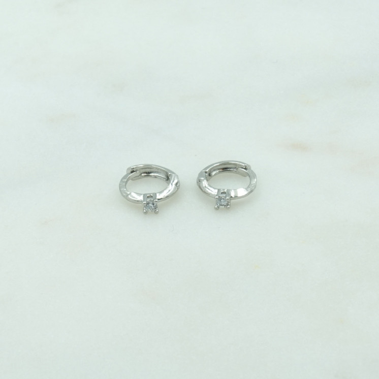 Bruna's Choice Split Huggies - rhodium plated silver zirconia