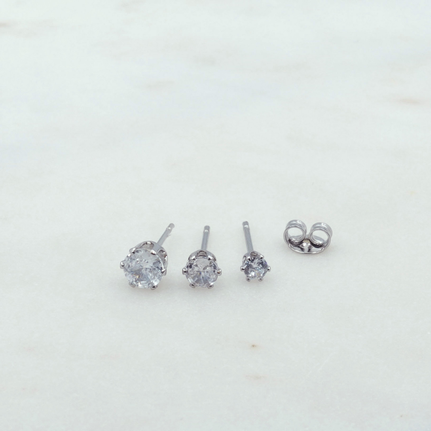 Bruna's Choice Split Studs - Trio - 18k gold rhodium silver ziroconia