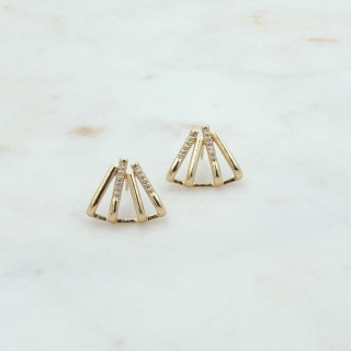 Bruna's Choice Bari Studs - 18k gold rhodium silver ziroconia