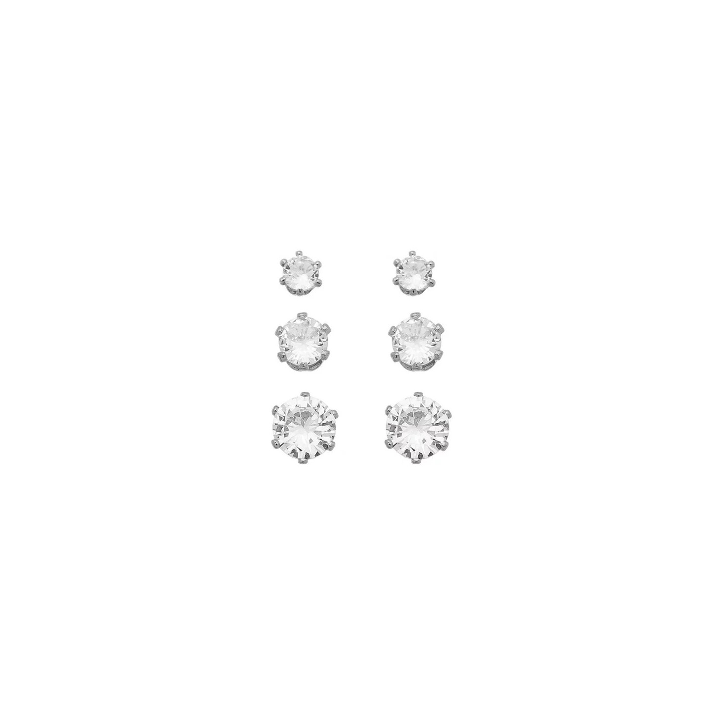 Bruna's Choice Split Studs - Trio - 18k gold rhodium silver ziroconia