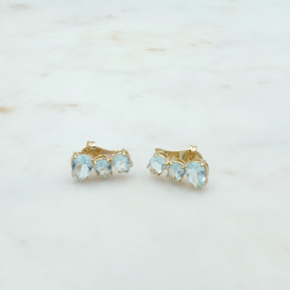 Bruna's Choice Èze Blue Ear Cuffs- 18k gold colorful Crystals