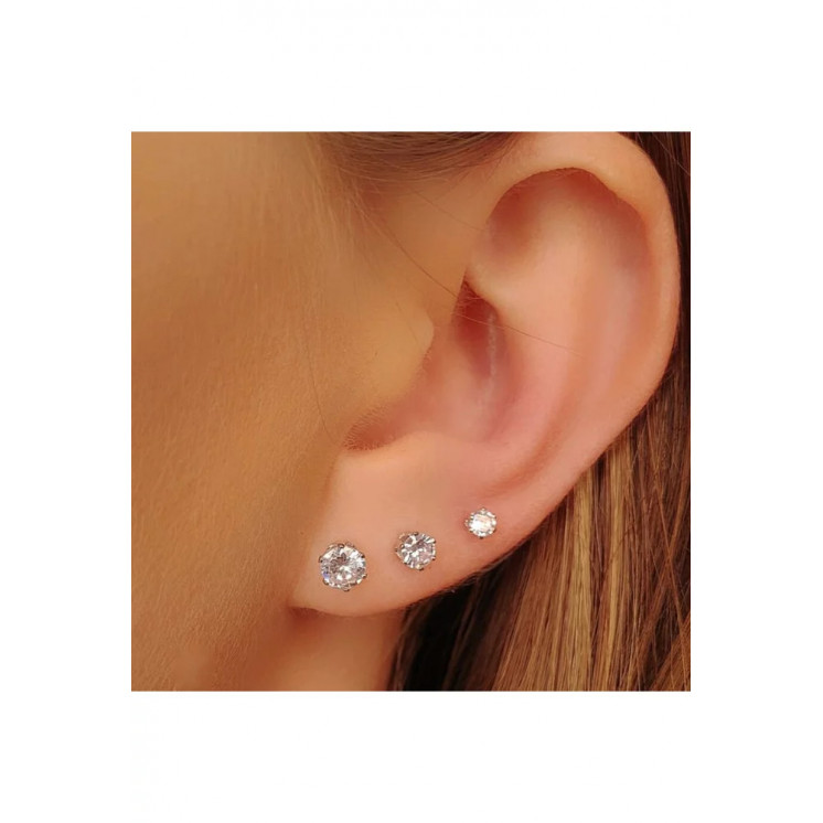 Bruna's Choice Split Studs - Trio - 18k gold rhodium silver ziroconia