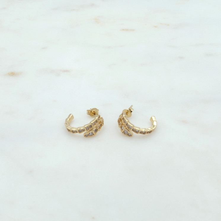 Bruna's Choice Phoenix Hoops - 18k gold white zirconia