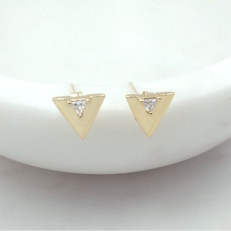 Bruna's Choice Bermuda Studs - 18k gold ziroconia