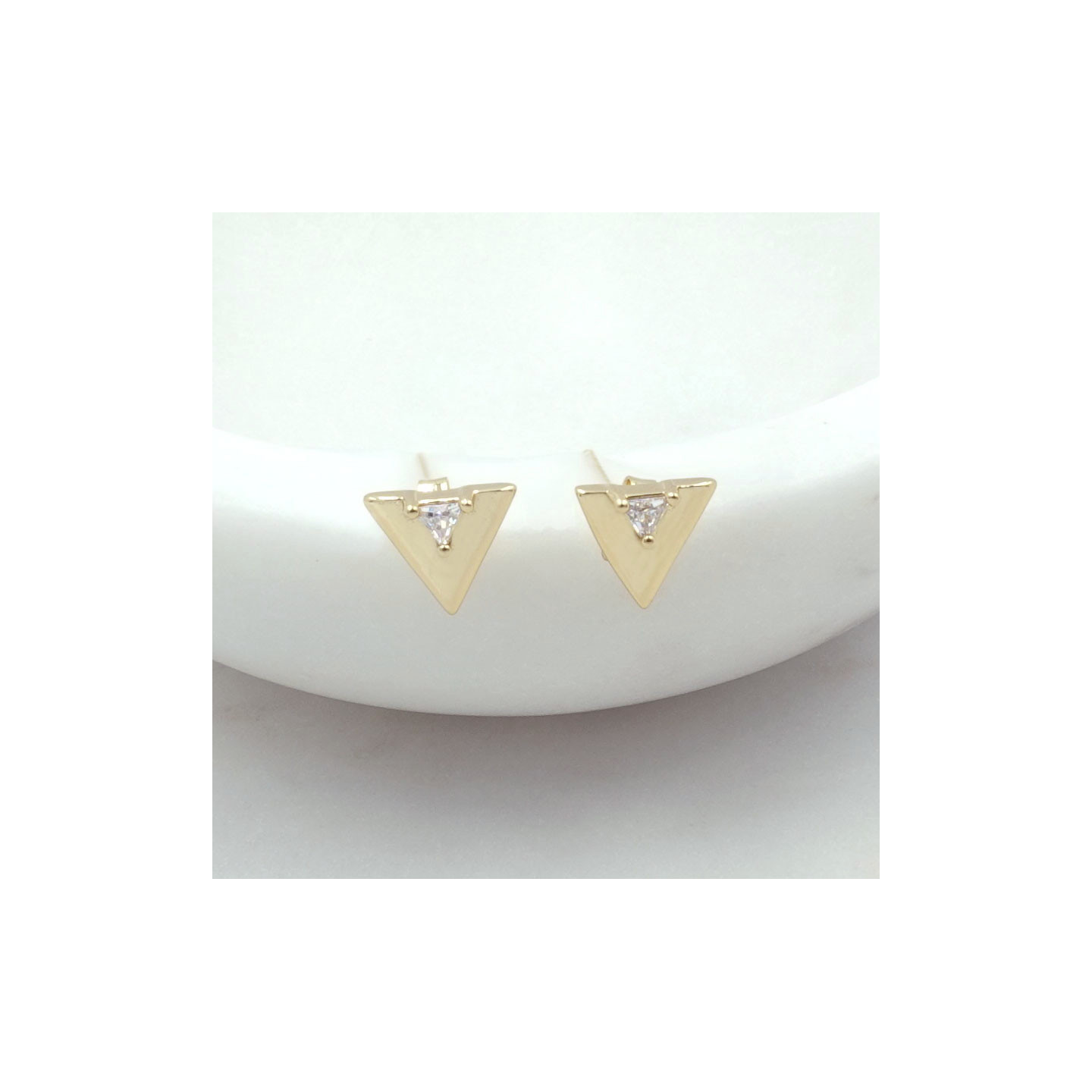 Bruna's Choice Bermuda Studs - 18k gold ziroconia