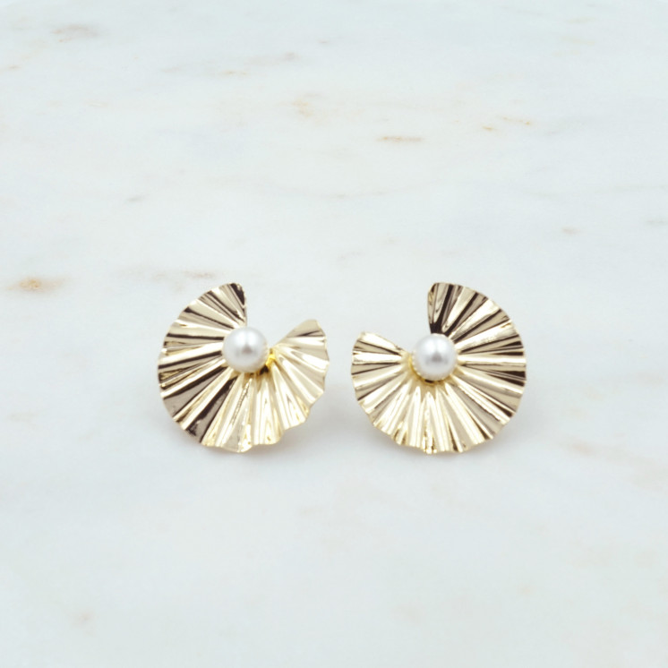 Bruna's Choice Tropea Studs Earrings - 18k gold pearl