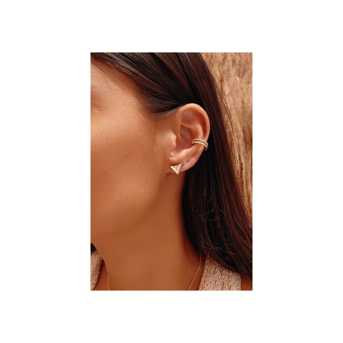 Bruna's Choice Bermuda Studs - 18k gold ziroconia