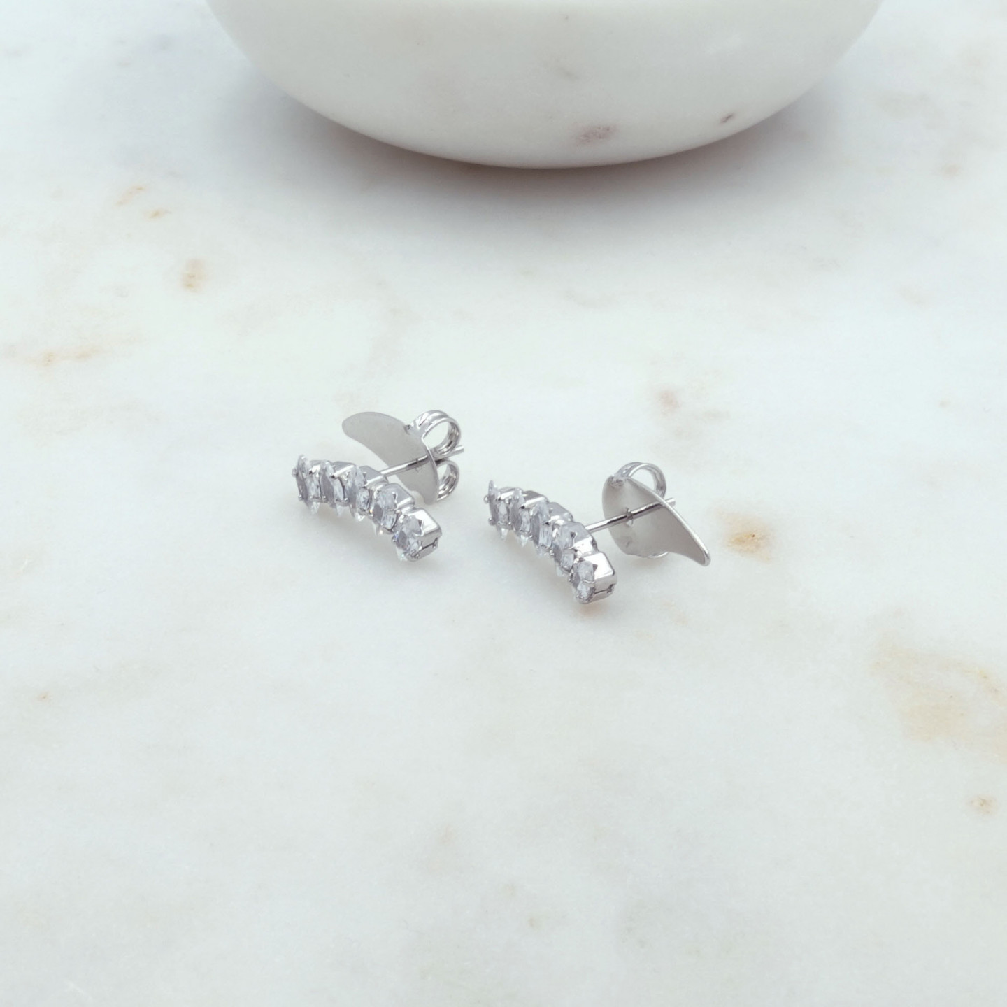 Bruna's Choice Dubrovnik Earcuffs - silver plated ziroconia