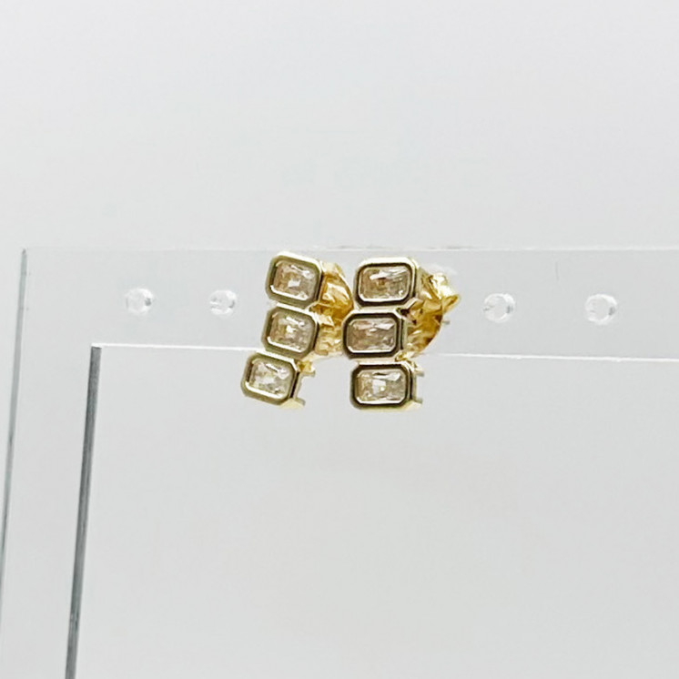 Bruna's Choice Machakos  Studs - 18k gold plated, white crystals