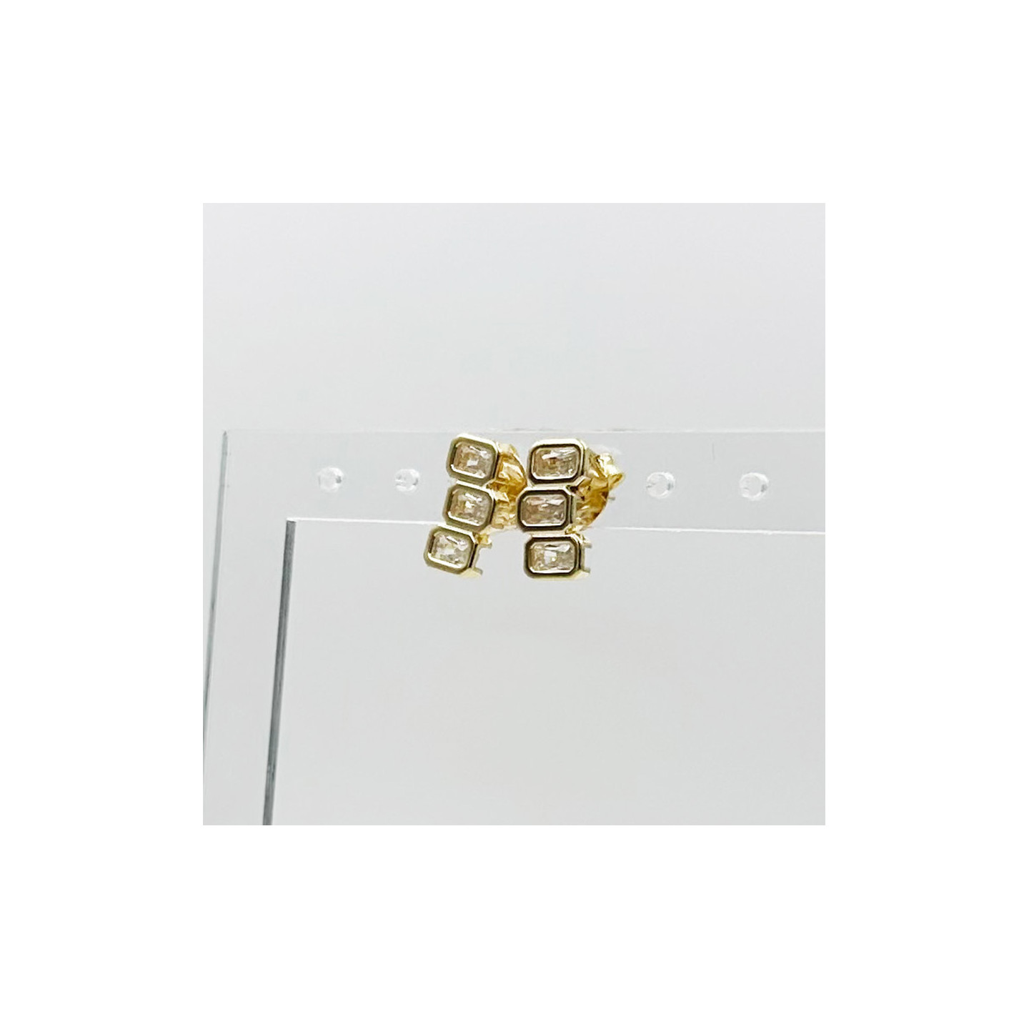 Bruna's Choice Machakos  Studs - 18k gold plated, white crystals