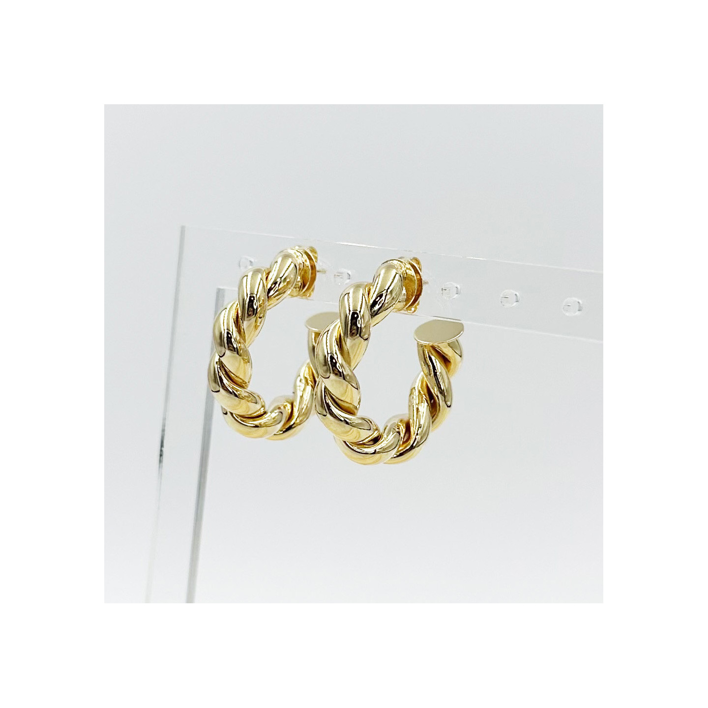 Bruna's Choice Matera Hoops - 18k gold plated, silver Rhodium plated