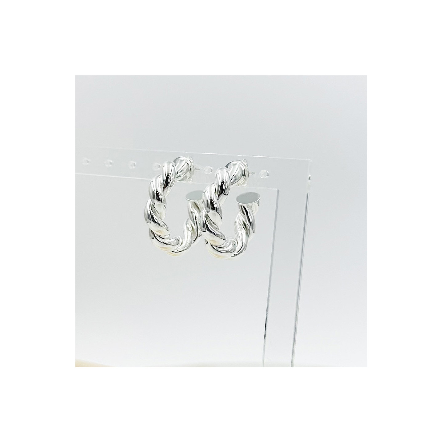 Bruna's Choice Matera Hoops - 18k gold plated, silver Rhodium plated