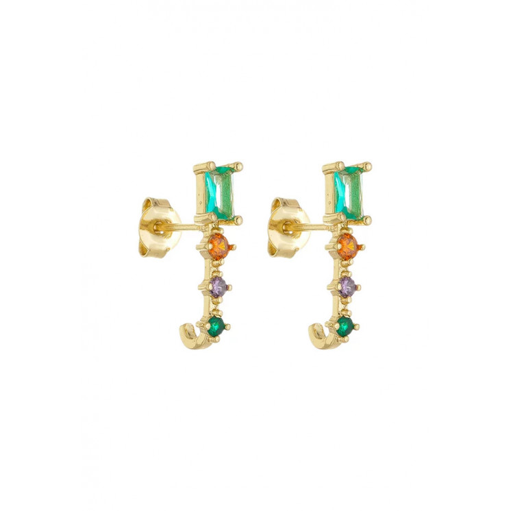 Bruna's Choice Nice Ear Studs - 18k gold colorful Crystals