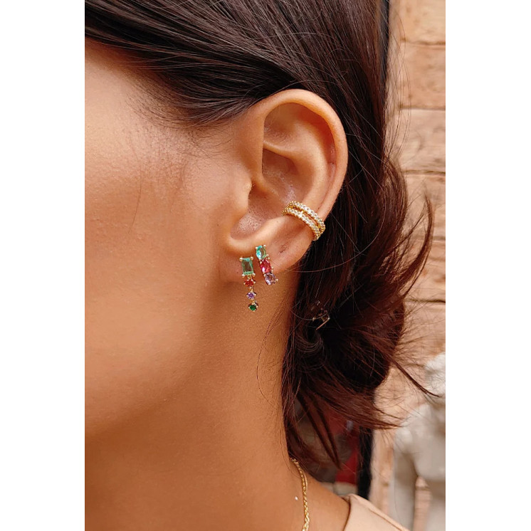 Bruna's Choice Nice Ear Studs - 18k gold colorful Crystals