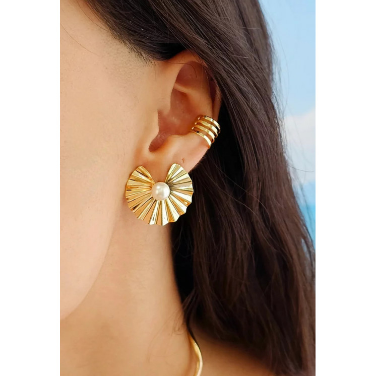 Bruna's Choice Tropea Studs Earrings - 18k gold pearl