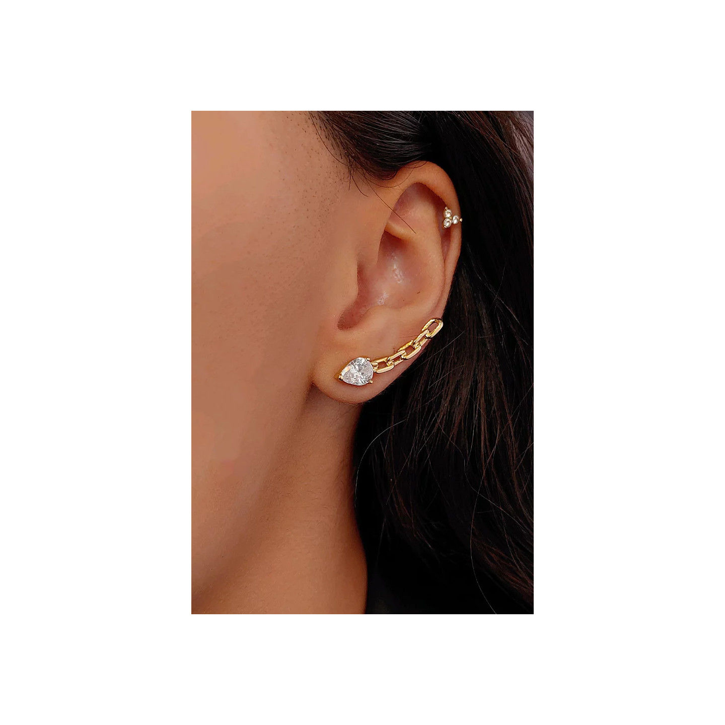 Bruna's Choice Antibes Earcuffs - 18k gold ziroconia