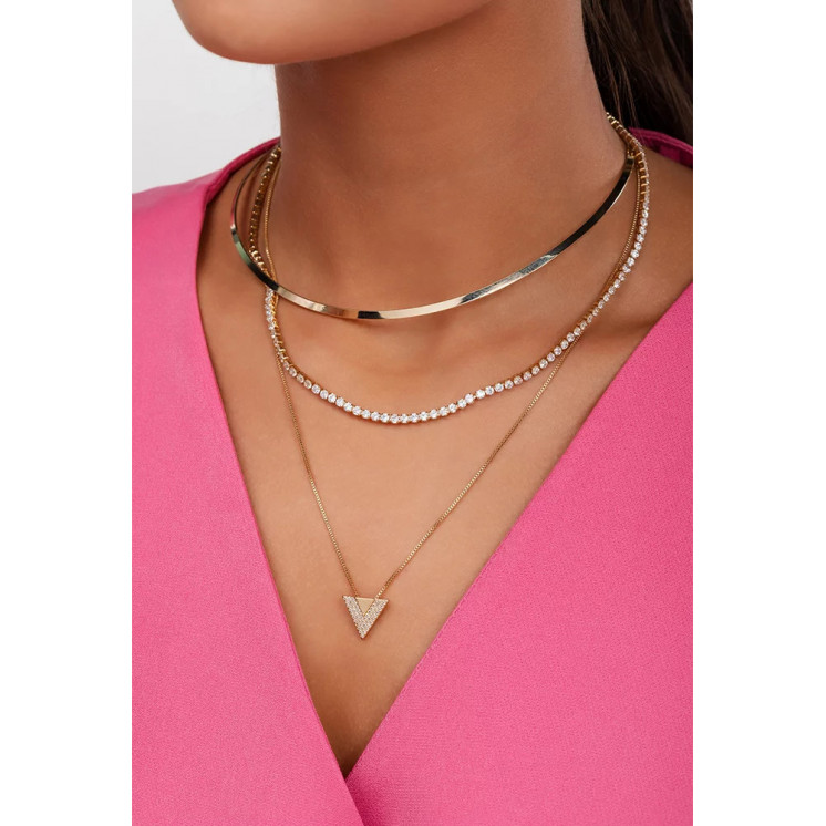 Bruna's Choice Riviera Necklace - 18k gold silver