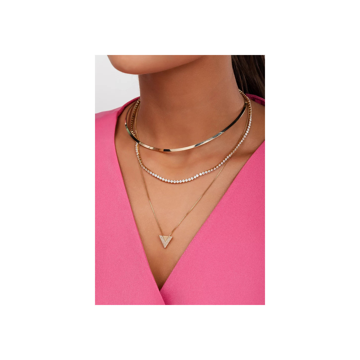 Bruna's Choice Riviera Necklace - 18k gold silver