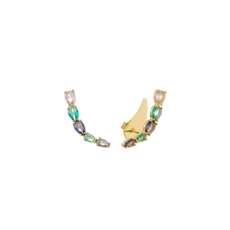 Bruna's Choice Amalfi Earcuffs - 18k gold colorful Crystals