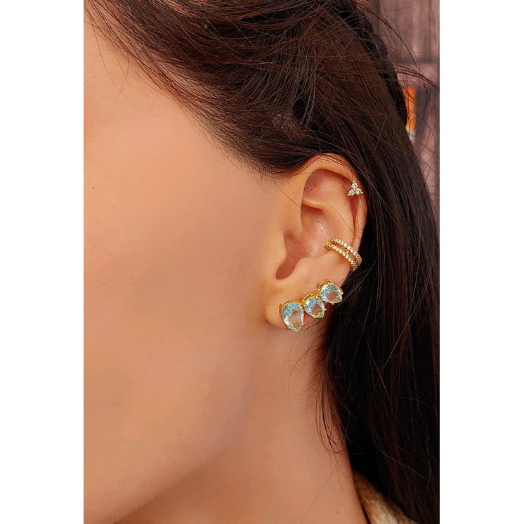 Bruna's Choice Èze Blue Ear Cuffs- 18k gold colorful Crystals