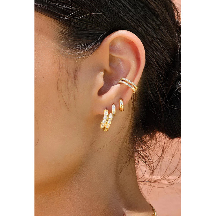 Bruna's Choice Phoenix Hoops - 18k gold white zirconia